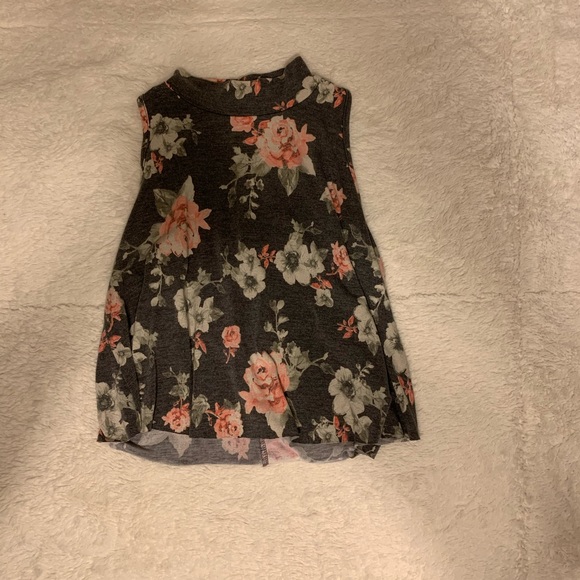 Ginger G Tops - Flower Print Cropped Tank